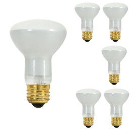Satco S8519 45W R20 Incandescent Reflector Light Bulbs, Frosted, 130V, E26 Medium Base, 2700K Warm White, 280 Lumens, 5000 Hours, Dimmable