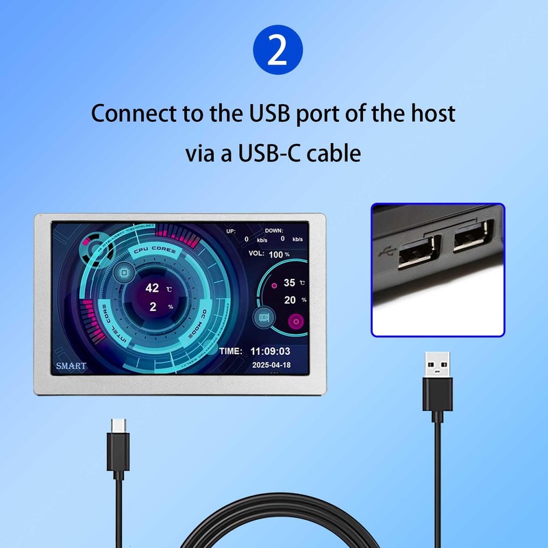 VSDISPLAY 5 Inch LCD Monitor 800x480 for Computer PC Case