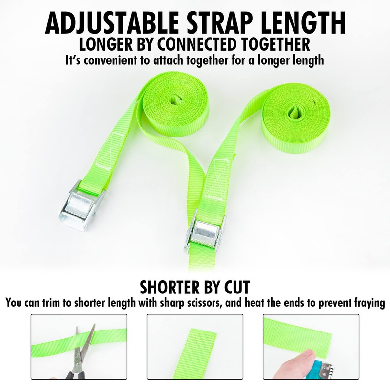 Cartman 1" x 12'Lashing Straps Cargo Tie-Down Strap Up to