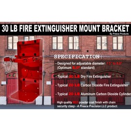 30 lb Fire Extinguisher or 20 lb Co2 Carbon Dioxide Co2 Tank Vehicle and Wall Mount Bracket, 8" Diameter, Replaces Amerex 811 by Preece Precision