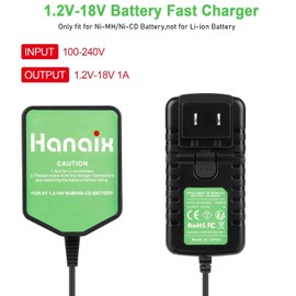 Hanaix 1.2V-18V Ni-MH Battery Charger UC18YG Compatible with Hitachi 7.2V 9.6V 12V 14.4V 18V Pod Style Battery(Only fit for Ni-MH/Ni-CD Battery)