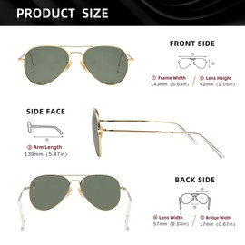 KINGSEVEN Classic Polarized Sunglasses for Women Men Driving Fishing Sun Glasses UV Protection LS17-A1, Gold G15