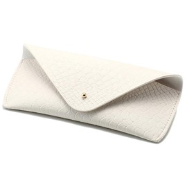 SAQIANG Portable Leather Glasses Case Anti-pressure Glasses Bag Coin Purse Storage Bag Suitable for Men and Women (Snake print white)