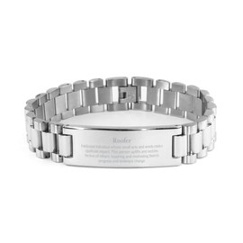 Stainless Steel Bracelet for Roofer - Inspirational Engraved Jewelry - Perfect Christmas Gifts for Roofers Who Uplift Others and Embrace Change
