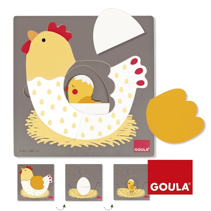 Jumbo Goula 3 Levels Chicken Wooden Puzzle
