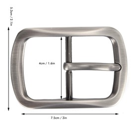 Belt Buckle, Brass Retro Removable Single Prong Square Replacement Buckle for Men Women Belt Waistband Fastening Adjuster Accessories(Belt Buckle Type A)