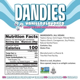 Dandies Mini Vegan Marshmallows, No Artificial Flavorings, Food Dyes, Corn Syrup, or Gelatin, Perfect for Roasting, S’mores, or Snacking (6 Pack)