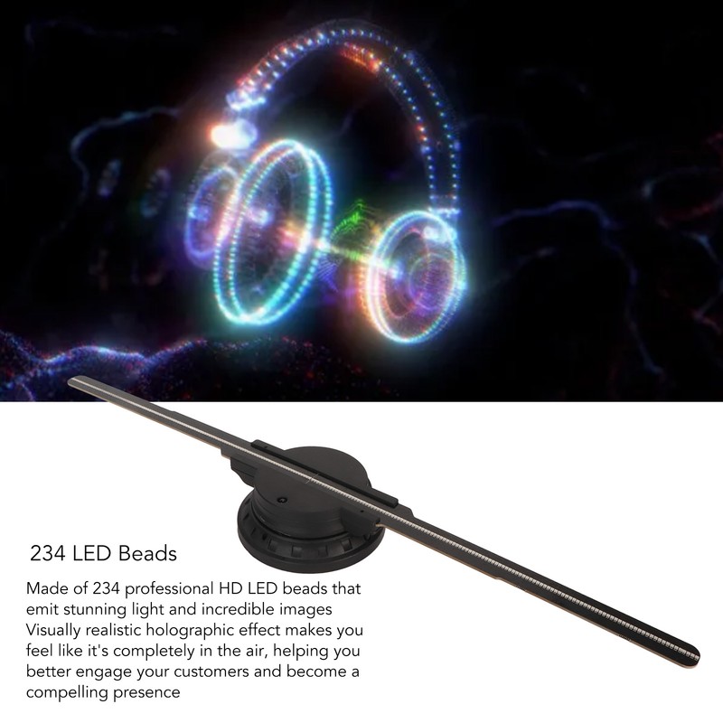 3D Holographic Fan 16.9inch 2 Blades Hologram Fan with 234