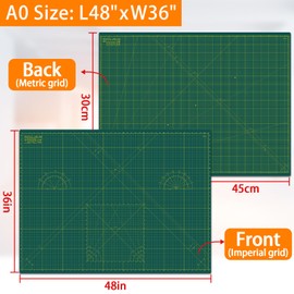 Cutting Mat A0 around 36" x 48", Self Healing cutting mat Double Sided 5-Ply Cutting Mats for Crafts, Fabric, Sewing, Quilting, Workbench, Scrapbooking, Projects, Green/Green -Shiny Merry