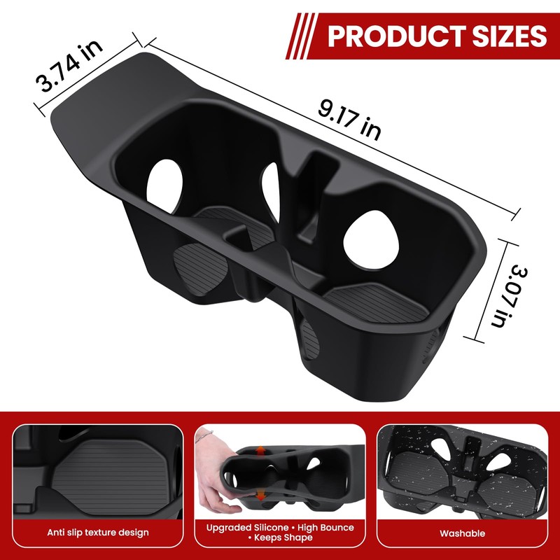 Cup Holder Insert Coaster Fit for Jeep Wrangler & Gladiator