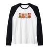 Christmas Persian Cat Holiday Lights Gingerbread Costume Raglan Baseball Tee