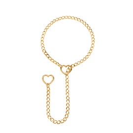 JJDreams Punk Chain Choker O Ring Pendant Necklace Slip Chain Necklace for Women Adjustable Cuban Link Gothic Heart Choker Jewellery Broken Heart, Zinc, No Gemstone