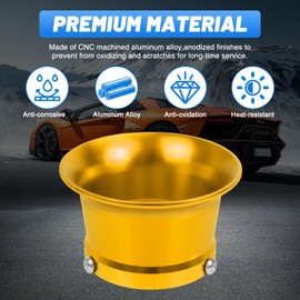 Tongze 55mm Velocity Stack: Yellow Decorative Motorcycle Carburetor Air Intake Filter Cup Compatible with PWK32 PWK34 Carb, Fits for Mini Bike/Dirt Bike/ATV-Short