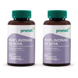 Pronat Kit 2 Piezas Isoflavonas de Soya - Pronat - 90 Tabletas de 300 mg  Genisteína y Daidzeína