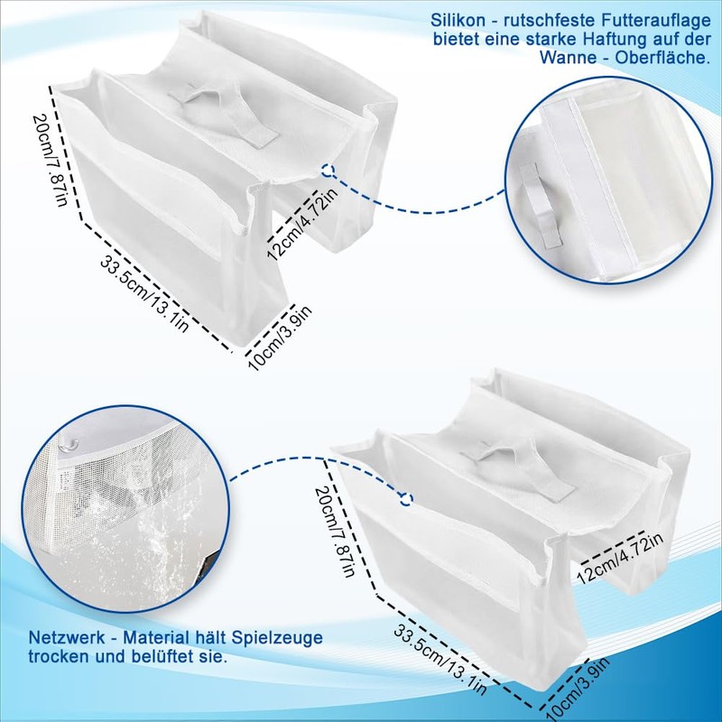 Tyafzzn Bath Toy Storage, Bath Toy Hanging Organiser Bag, Bath