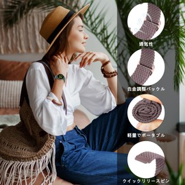 ZoRoll Nylon Band, 0.8 inch (20 mm), 0.9 inch (20 mm), Compatible with 0.8 inch (20 mm), Braided Elastic Watch Strap, 0.8 inch (20 mm), Aluminum Alloy, Stepless Adjustment, Quick Release, Unisex,