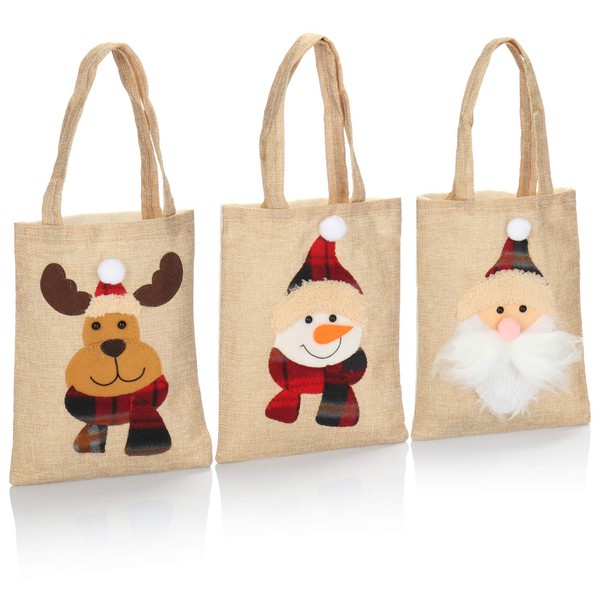 com-four® High-quality gift bag for Christmas with handles - gift bag for Santa Claus and Advent - gift bag with great motifs.