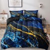 MOVE OVER Blue Gold Marble Comforter Set King Size, Luxury