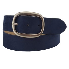 Axesoria Vegan Suede Belt with Matte Silver Buckle in NAVY S/M