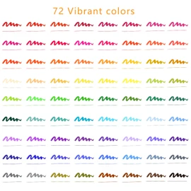 Artecho 72 Colors Dual Tip Colored Pens Set,Journaling Pens Art Kit,Brush pens for Adult Coloring Books,Calligraphy，Drawing，Sketching，Art Supplies pens for Artists，Beginners