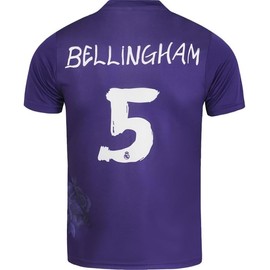 Hawkara R.Madrid Bellingham #5 Purple Special Edition Fourth Jersey Shorts and Socks Children and Youth Size, purple
