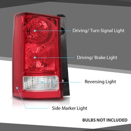 CHEDA Tail Light Assembly w/o Bulb & Wiring Harness Rear Lamp Left Compatible with Honda Pilot 4-Door Sport Utility 2009-2015 33500SZAA02, 33550SZAA02, HO2801174, HO2800174 Pilotos Traseros Conjunto