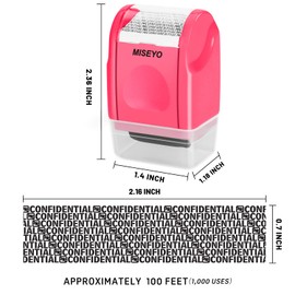 Miseyo Identity Theft Protection Roller Stamps for Data Barcode ID Privacy,Anti-Theft Security Prevention Confidential Roller Stamp Easy for Guard Personal Information Blockout - Peach