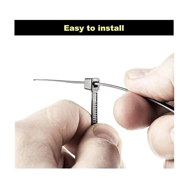 Black Cable Ties, 300mm x 3.6mm, Pack of 100, 12"