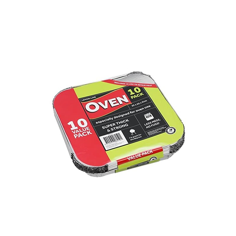 Lemon & Lime Foil Tray with Lids (Pack of 10)