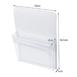 siawadeky Magnetic Pockets, Set of 4, Transparent, File Bag, Magnetic Adsorption, Pen Holder, Small Items, Space Saving, Document Organizer, Easy Installation, Stationery Storage, Office Supplies,