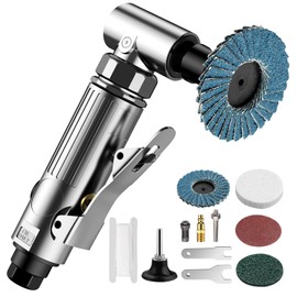 EYPINS Air ‎Right Angle Die Grinder 1/4" 90 Degree Heavy Duty 20,000 RPM Compressed Sander Polisher Tool for Contour Grinding, Polishing, Milling, 12PCS