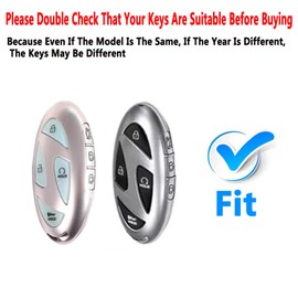 ShuDay Key Fob Cover Case Compatible with Hyundai Ioniq 6 Grandeur GN7 KONA Santa Fe Elantra 2022-2024 Accessories (Blue, 7-button)