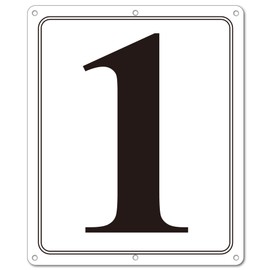 i-CowFun Premium Metal Numbered Sign Outdoor, Reflective 12" x 10" Large Aluminum Number Signs 1 for Parking Space, Tennis Court, Field, Warehouse, Aisle, Building, Dock, High Visibility, Weather-resistant, No Fade