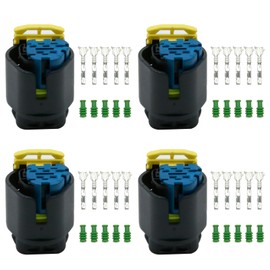 JUUDDENPARTS 4Pcs 1928405159 5 Way Trapez Sealed Female Connector W Terminals Seals, Replacement for Accord Odyssey CRV Gasoline, Replaces 1928405159