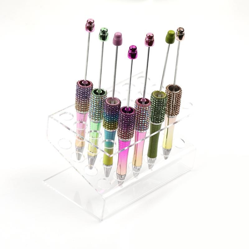 【P14】Transparent Acrylic Pen Holder Stationery Store storage organizer:_36 hole 27*8*7.5cm