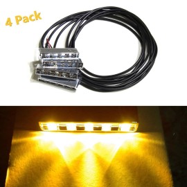 PLASMALED Yellow Amber LED Pod Neon Under Glow Accent Lights for Motorcycle Car Boat Truck