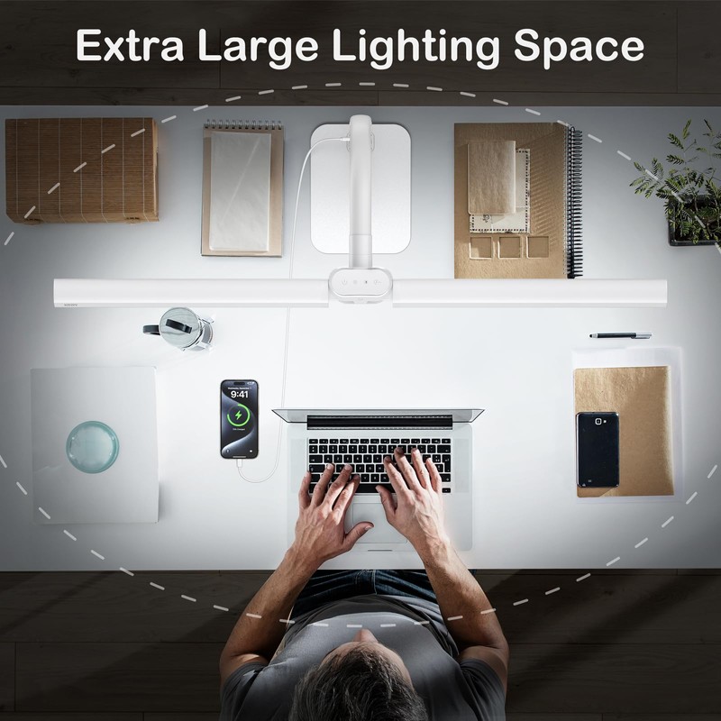 Desk Lamp with USB Charging Port for Home Office 24w