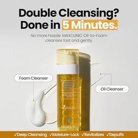 MAXCLINIC [K-Beauty] Puriteatoc Oil To Foam - Limpiador Facial Coreano Todo En Uno, Limpiador Facial Espumoso A Base De Aceite - Aceite Limpiador Profundo A Base De Aceite, Hidratante Y Humectante Par