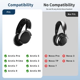 Arctis 7 Soft Memory Ear Pads Compatible with SteelSeries Arctis 1, Arctis 3, Arctis 5, Arctis 7, Arctis 9X, Arctis Pro Gaming Headset (Black/White)