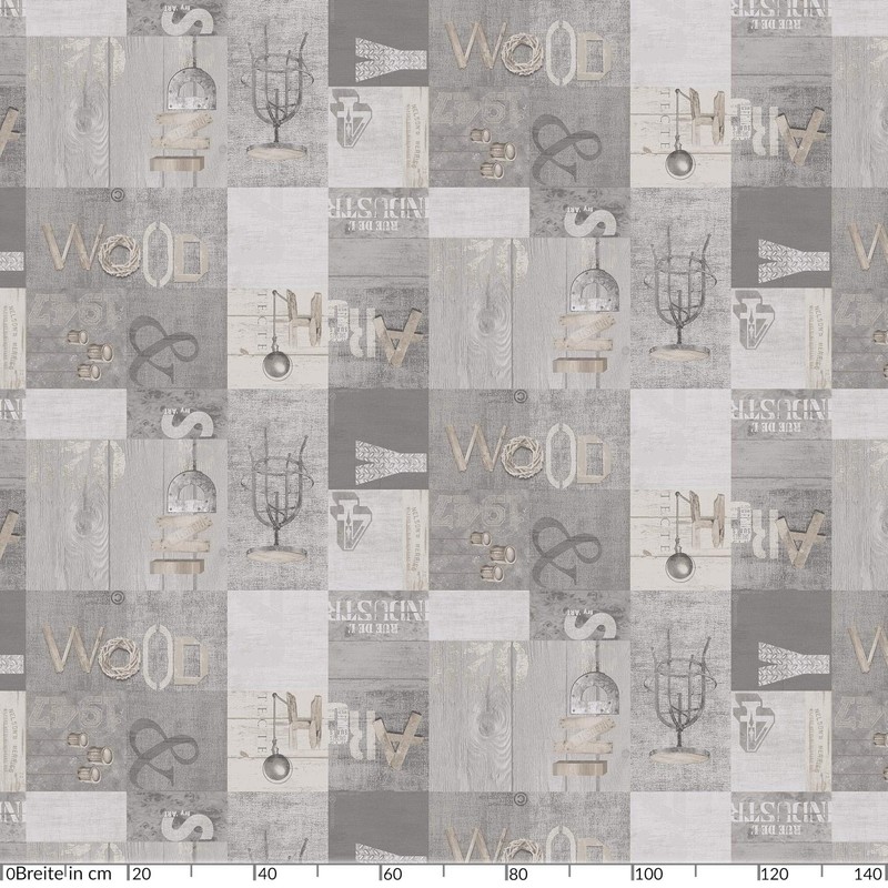 Anro Oilcloth, Wax Tablecloth, Washable, Industry, Modern Used Look, 100