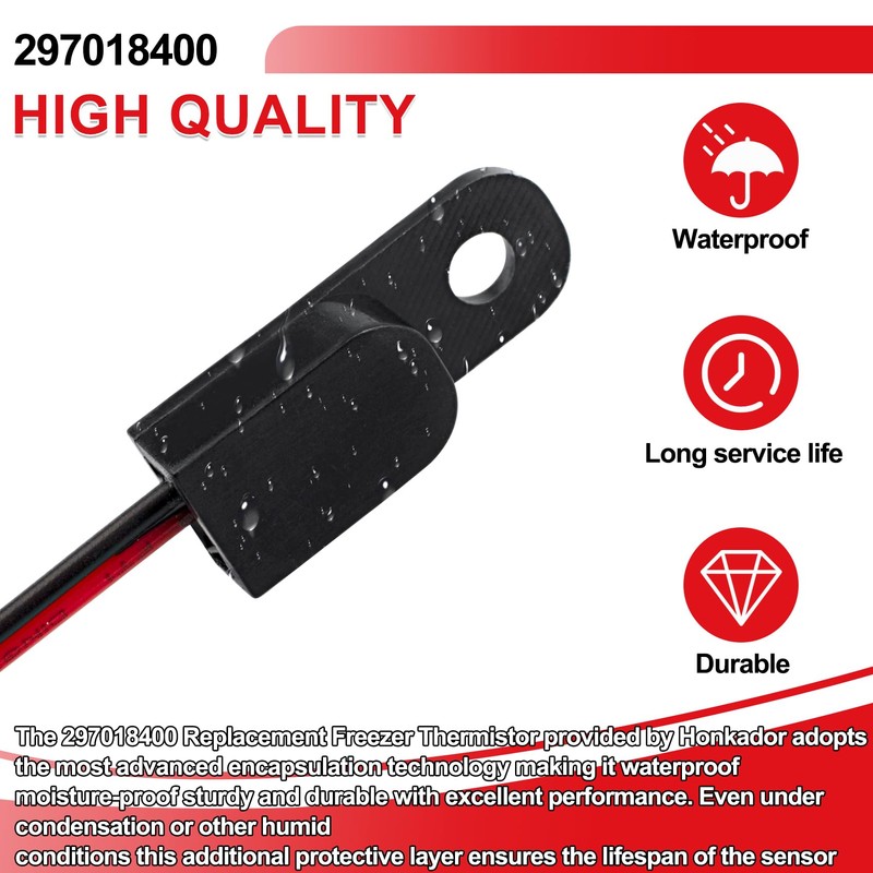 297018400 Freezer Thermistor & Sensor - Compatible with Electrolux &