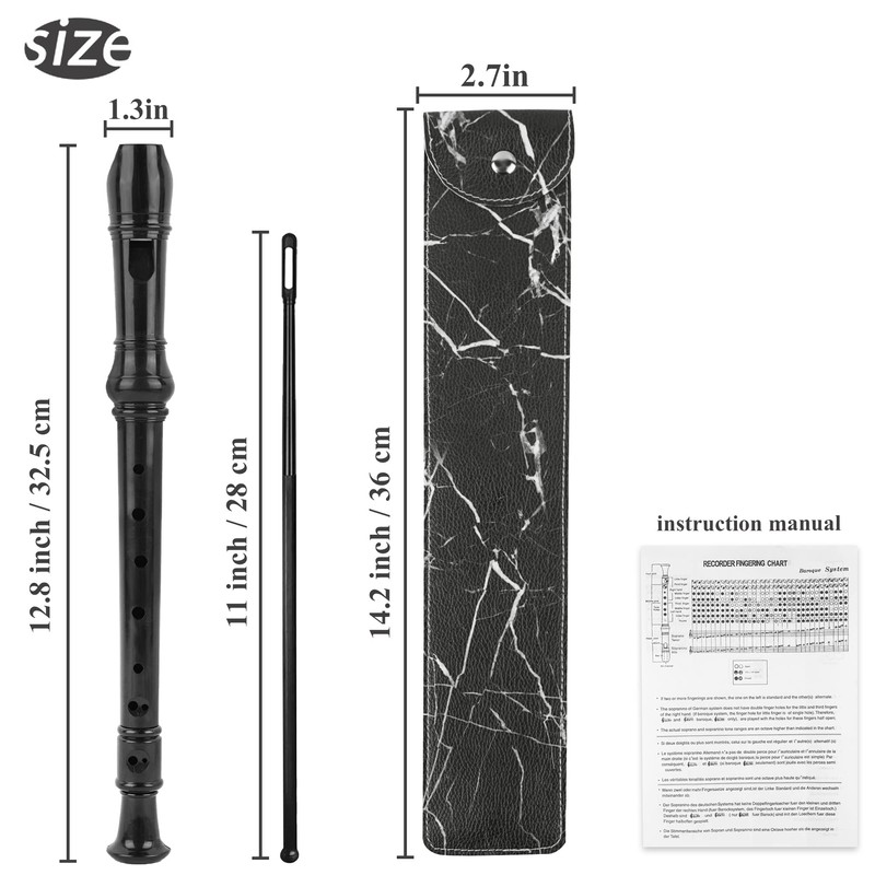 Jasenna Recorder Instrument for Beginner Adults,8-Hole Soprano Descant Recorder Music
