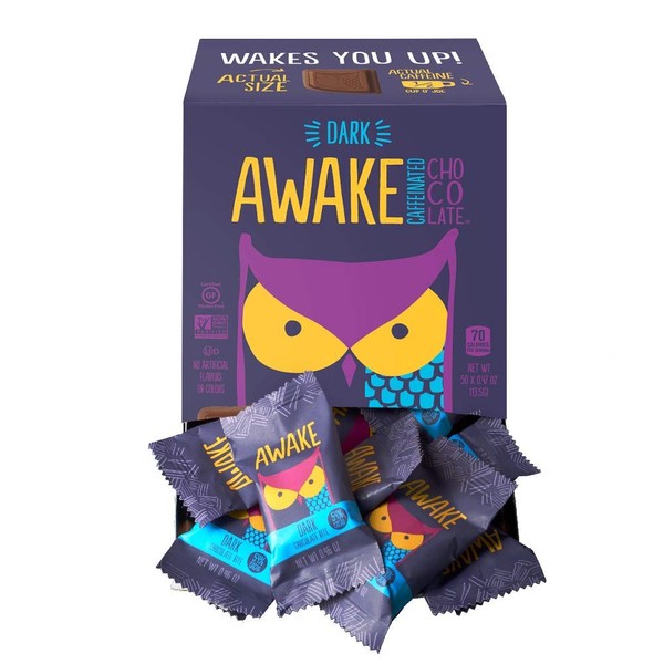 Awake Caffeinated Chocolate Energy Bites, Dark Chocolate, 50 Count