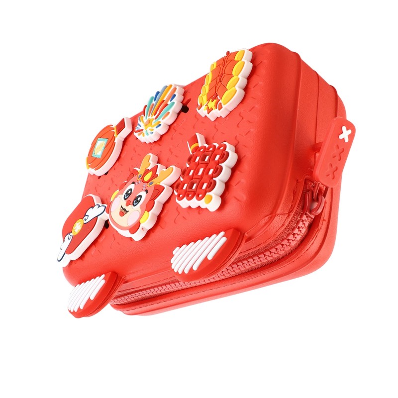 Kids Single Shoulder Camera Bag DIY Cartoon Decors Shock Absorbing