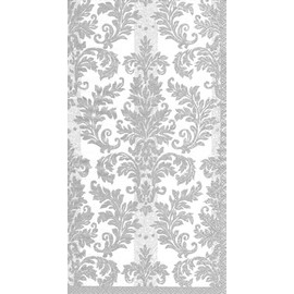 IHR Ideal Home Range Servilletas desechables de papel de 3 capas, 8.5 pulgadas, 4.5 pulgadas, color dorado jacquard plateado