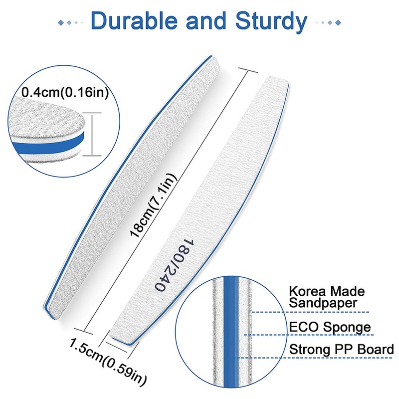 Nail File Set for Natural Nails and Thick Nails, Nail