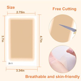8 Pack Tattoo Cover Up Patch, Ultra Thin Waterproof & Sweatproof Concealer Sticker for Tattoos, Scars & Birthmarks, Light skin tone, Invisible, Skin-Friendly, Cuttable (Large, 4.52” × 2.95”)