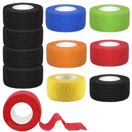 PYEUIFT 10 Stück Selbstklebende Bandagen - Selbstklebende Bandage für die Schwellung von Handgelenk und Knöchelverstauchung, Tattoo Grip Tube Tape für Tattoo-Maschine (2.5cm x 4.5m/6 Farben)