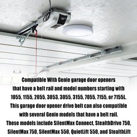 Upgraded 39354S.S 8 FT High Garage Door Belt Replacement, Fits for Genie Garage Door Opener 7155, 3055, 3053, 2055, 7055, 1055, SilentMax 750, SilentMax 550 (8FT)