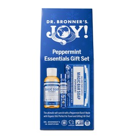 Dr. Bronner's | Set de esenciales de menta; incluye jabón líquido multiuso, jabón en barra y bálsamo labial refrescante